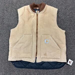 Vintage Brown Sun Faded Carhartt Zip Up Vest Size XL